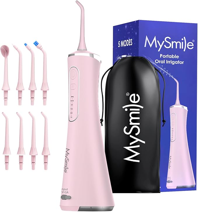 MySmile LP211 Cordless Water Flossers, Portable Rechargeable Oral Irrigator