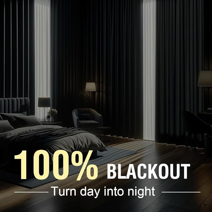 H.VERSAILTEX Linen Blackout Curtains 72 Inches Long 100% Absolutely Blackout