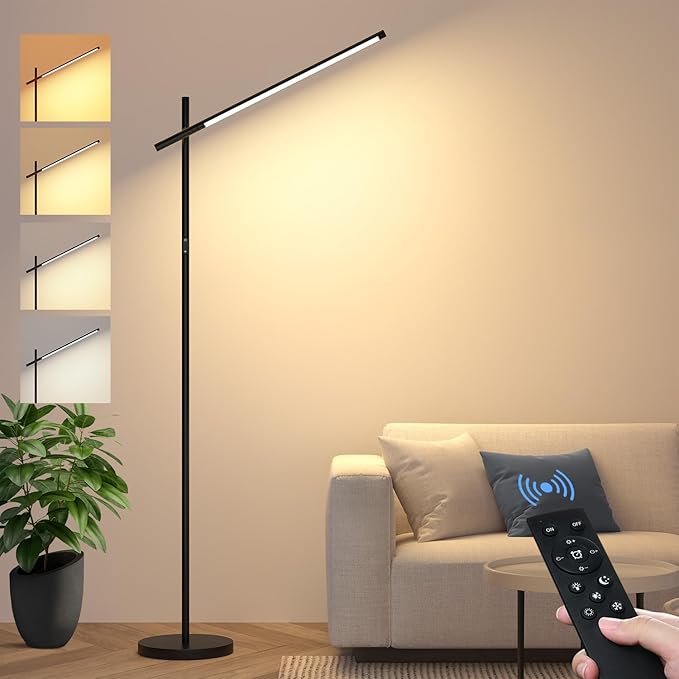 LED Corner Floor Lamp, 360°Rotating Head, Super Bright 1800LM Dimmable