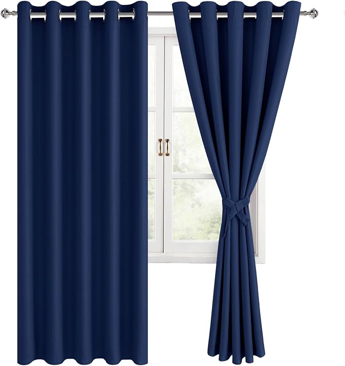 Hiasan Room Darkening Curtains for Bedroom, 60 x 72 Inches