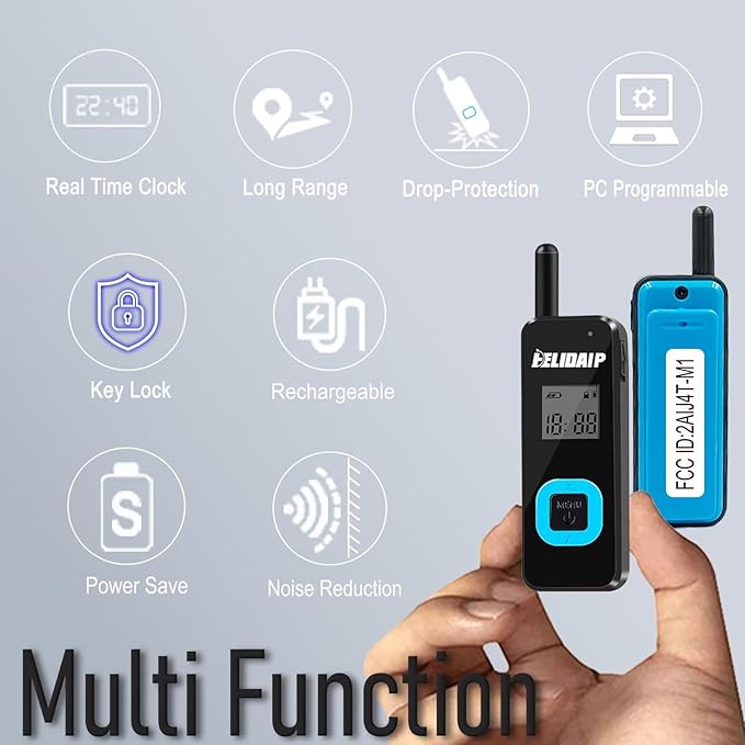 ELIDAIP T-M1 Super Mini Walkie Talkie (2 Pack)