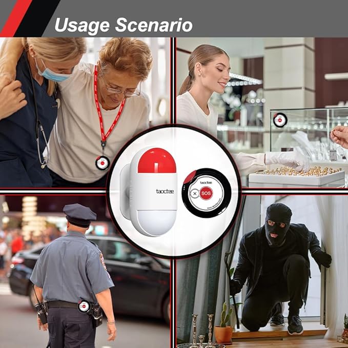 Panic Button Alarm for Security Emergency Remote Panic Alarm Siren for Home
