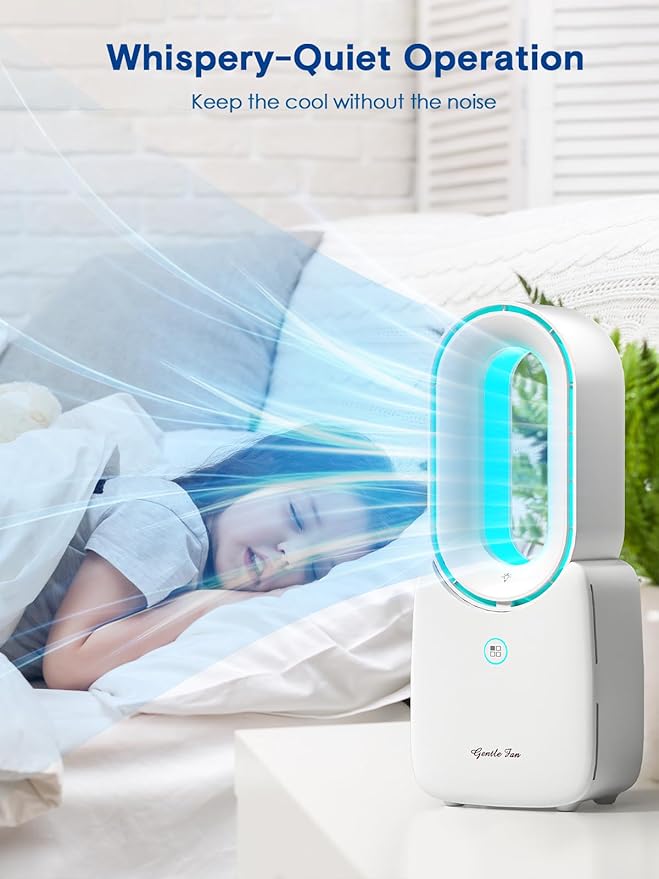 let'me Desk Fan, Portable Bladeless Fan 11.8 inch Small Personal Cooling Fan