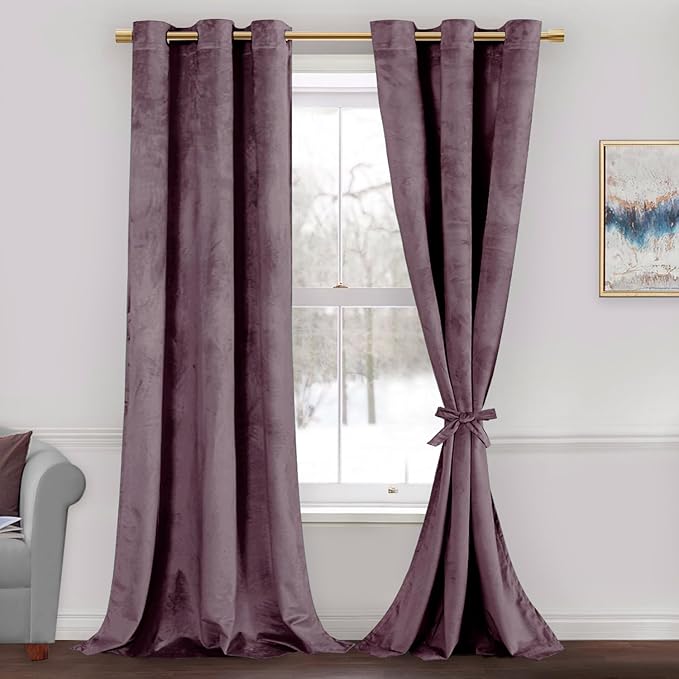 JIUZHEN Velvet Curtains 96 inches