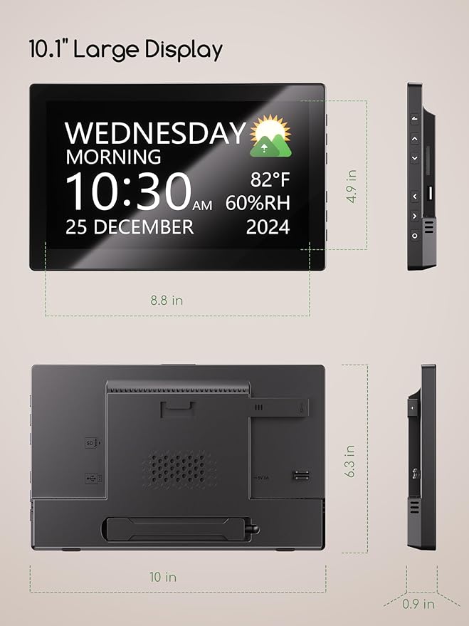 Raynic Digital Clock, Large Display Calendar Clock