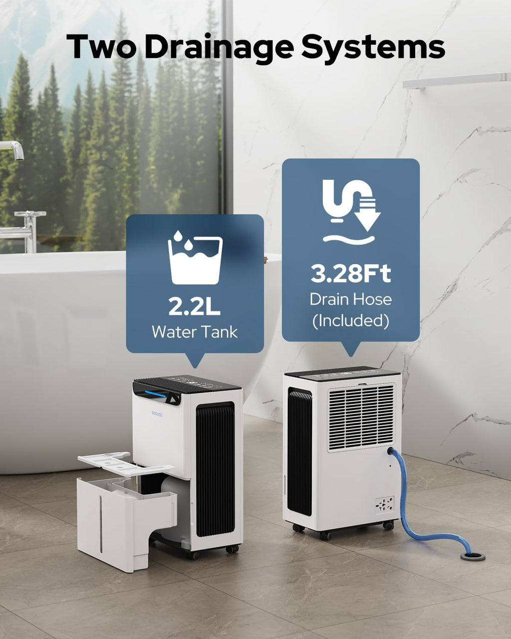 1600 Sq.Ft Compressor Dehumidifier for Basement, Max 21 Pint/Day