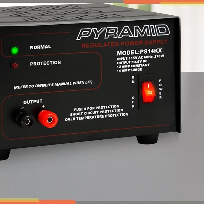Pyramid Universal Compact Bench Power Supply - 12 Amp Linear Regulated Home Lab