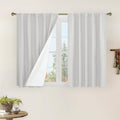 LAMIT 100% Blackout Short Linen Curtains, 40 Inch Length Linen Textured Thermal