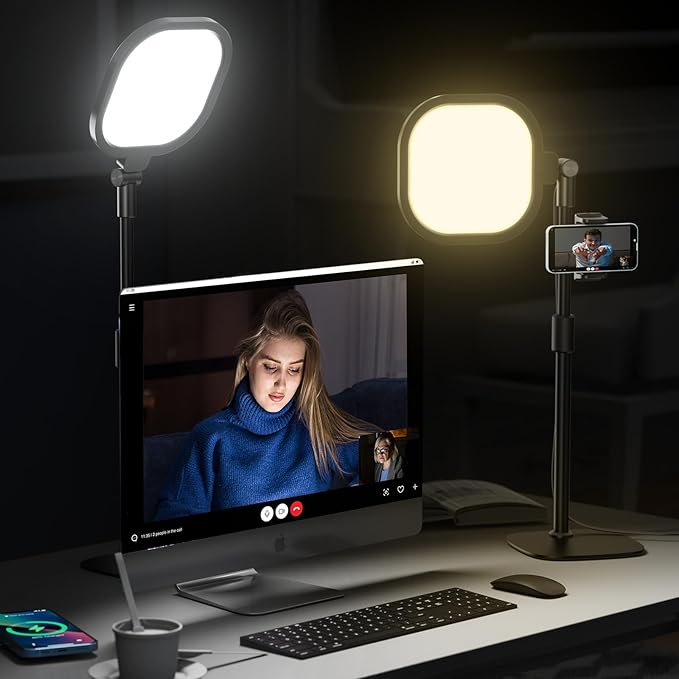 Video Conference Lighting for Zoom Meeting, Ring Light for Desk