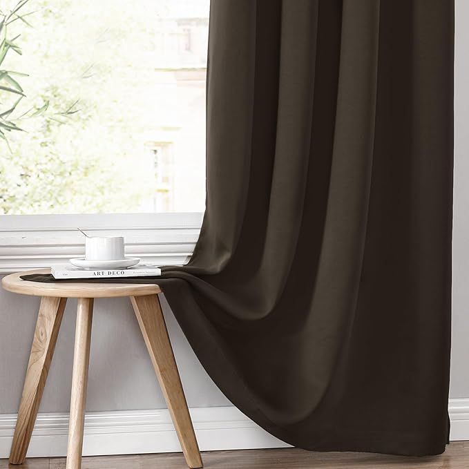 ChrisDowa 100% Blackout Curtains 84 inch Long