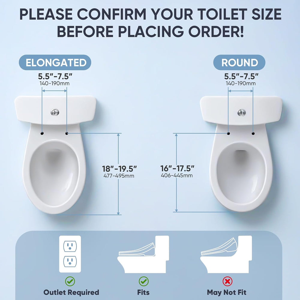 LEIVI Electric Bidet Toilet Seat with Wireless Remote and Side Panel, Multipl...