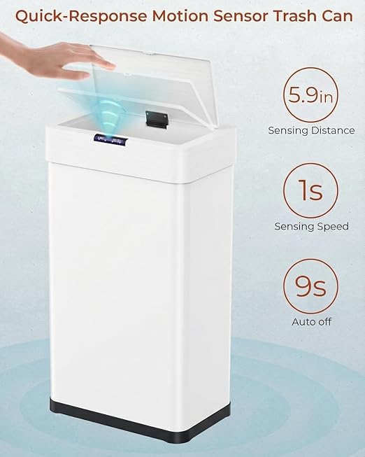TLSUNNY 16 Gallon Motion Sensor Trash Can, Touchless Automatic Garbage Can