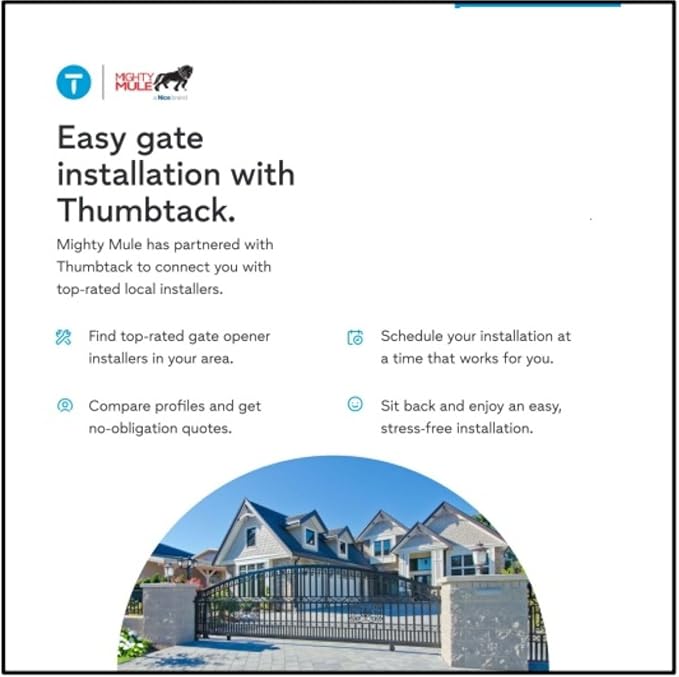Mighty Mule Gate Opener, Solar Ready, Automatic Gate Opener