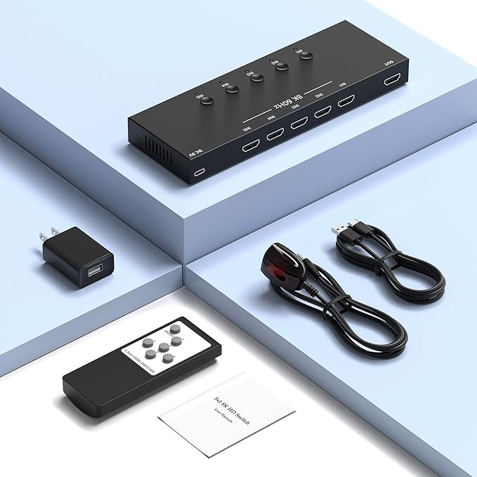 Y.D.F 8K@60Hz HDMI Switcher 5 in 1 Out Aluminum Support 4K@120Hz HDR10+ HDCP