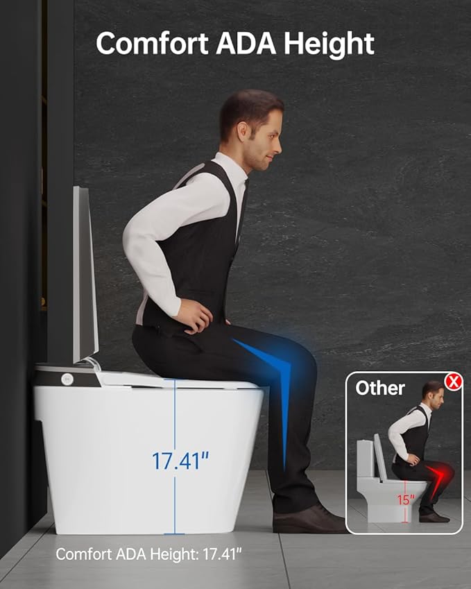 EPLO Smart Toilet Bidet with Auto Open Close, 1000 Gram MaP Flush Score