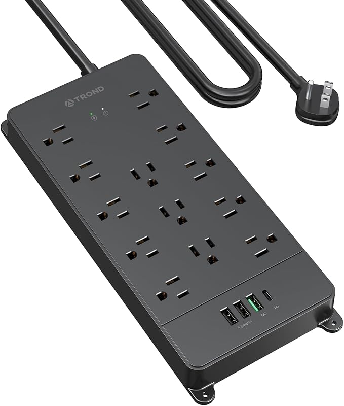 TROND Surge Protector Power Strip, 5ft Heavy Duty Extension Cord