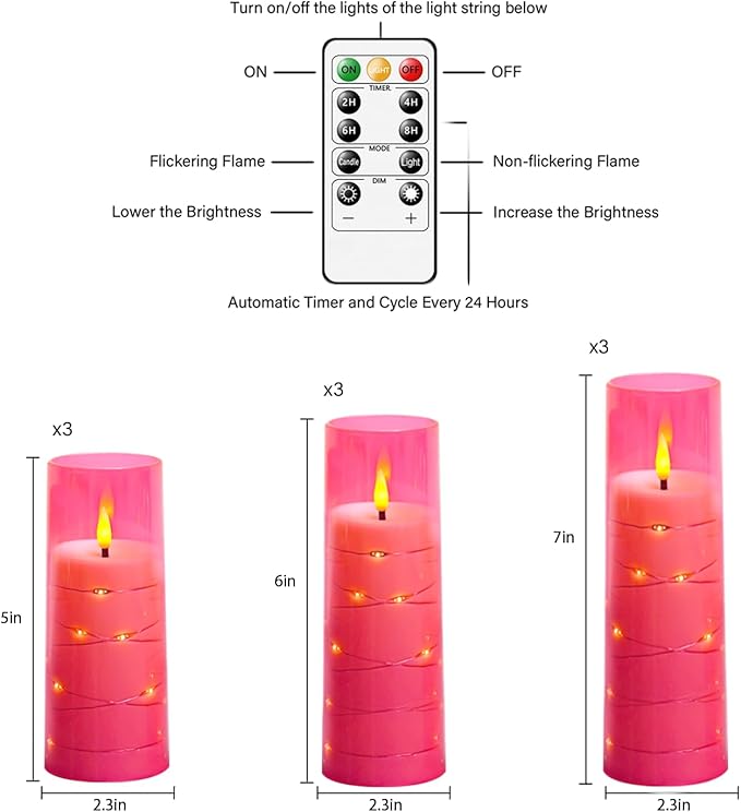 Flickering Flameless LED Candles, Battery Operated Candles 9 Pcs