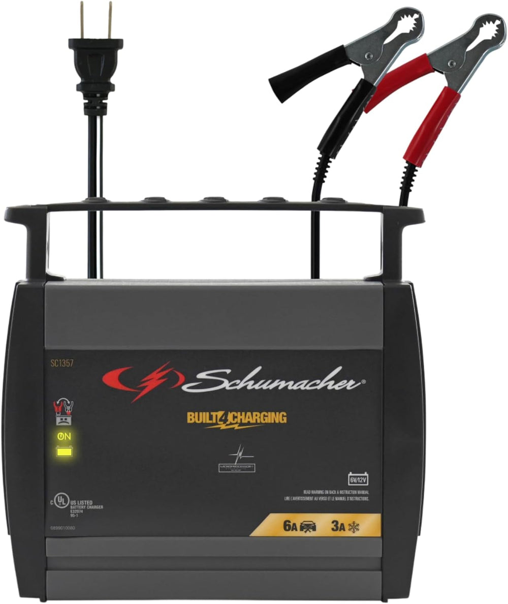 Schumacher Electric 6A Car Battery Charger & Maintainer, 6V/12V – SC1357