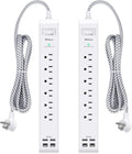 2 Pack Power Strip, 12FT Long Extension Cord, Surge Protector