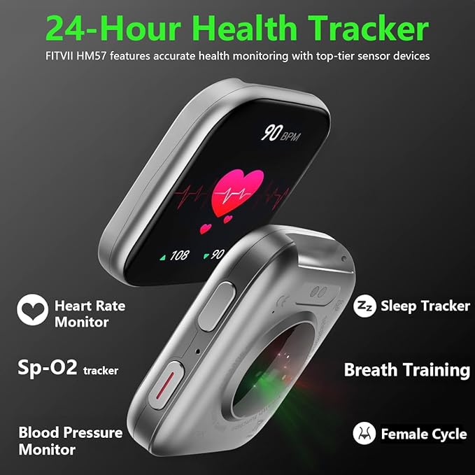 FITVII Health & Fitness Tracker, Smart Watch