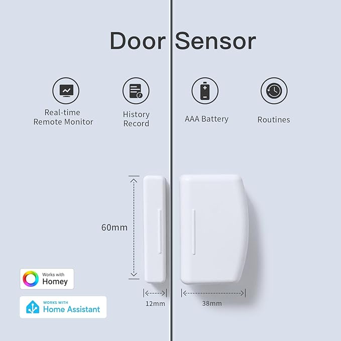 THIRDREALITY Zigbee Contact Sensor 2 Pack, Door and Window Monitor, Home