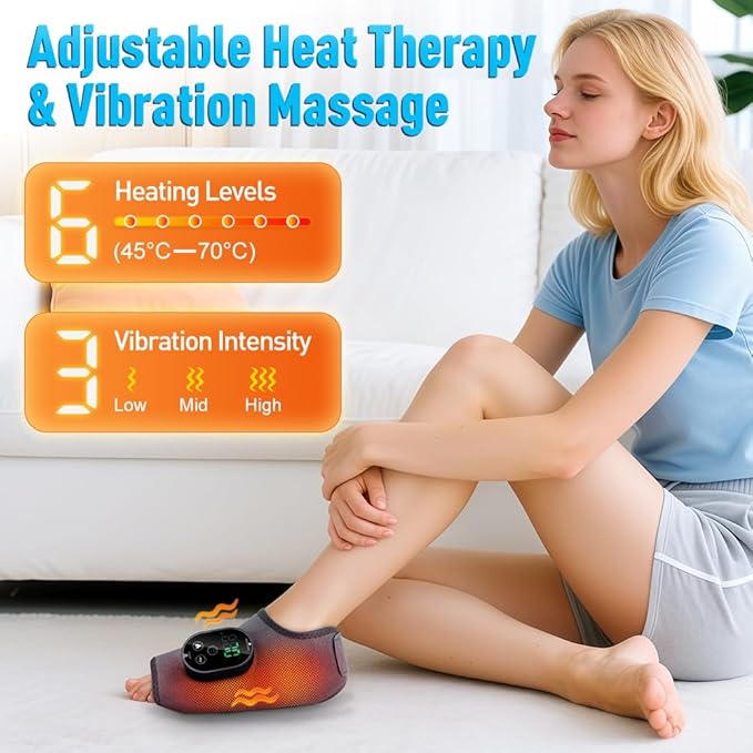 Foot and Ankle Massager for Pain Relief, Ankle Heating Pad Foot Renew Triple