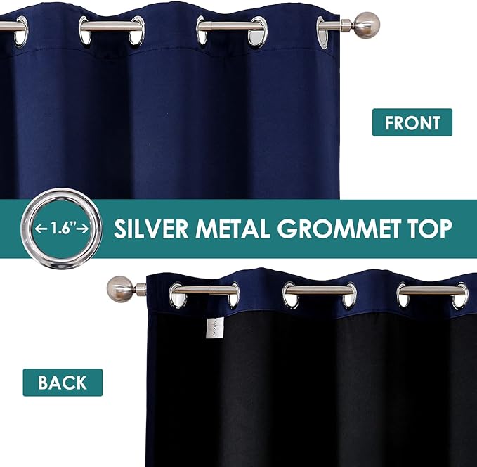 ChrisDowa 100% Blackout Curtains 84 inch Long