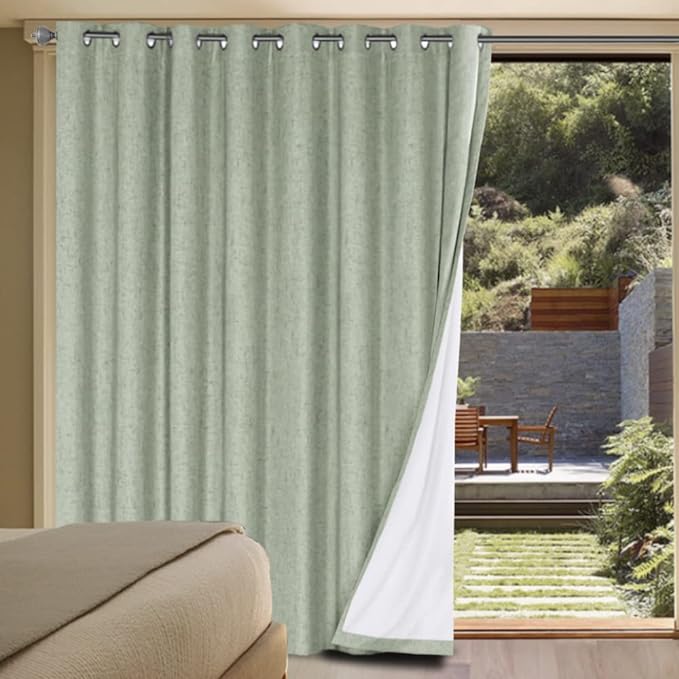 H.VERSAILTEX Linen Blackout Curtains Durable Thick Textured Linen Look 100%