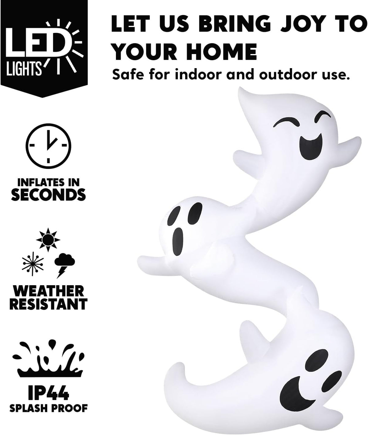JOYIN 8ft Tall Halloween Inflatables Outdoor Decorations, Inflatable Ghosts Hugging Tree, Light Up Ghost Halloween Blow Up Yard Decoration for Patio Lawn Garden Trees Outside Holiday Decor