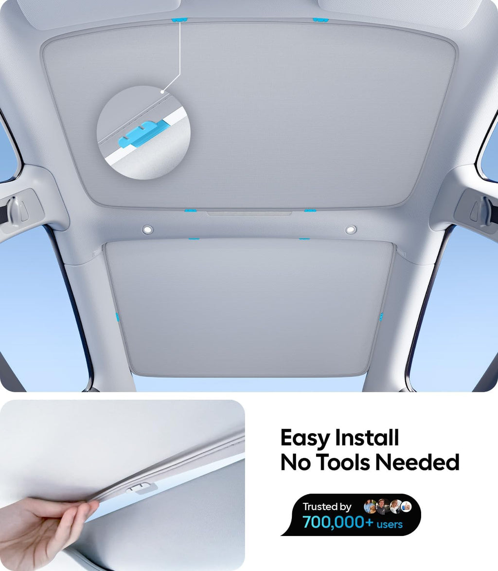 Wigoo for Tesla Model 3 Accessories Sunshade roof, Interior Gray