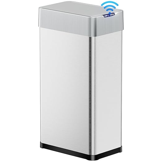 TLSUNNY 21.1 Gallon Automatic Trash Can, Stainless Steel Motion Sensor Garbage
