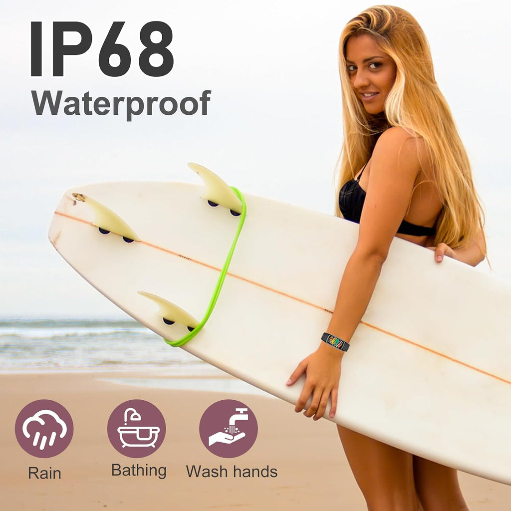 fitness tracker with 24/7 heart rate, blood oxygen on a desk or shelf