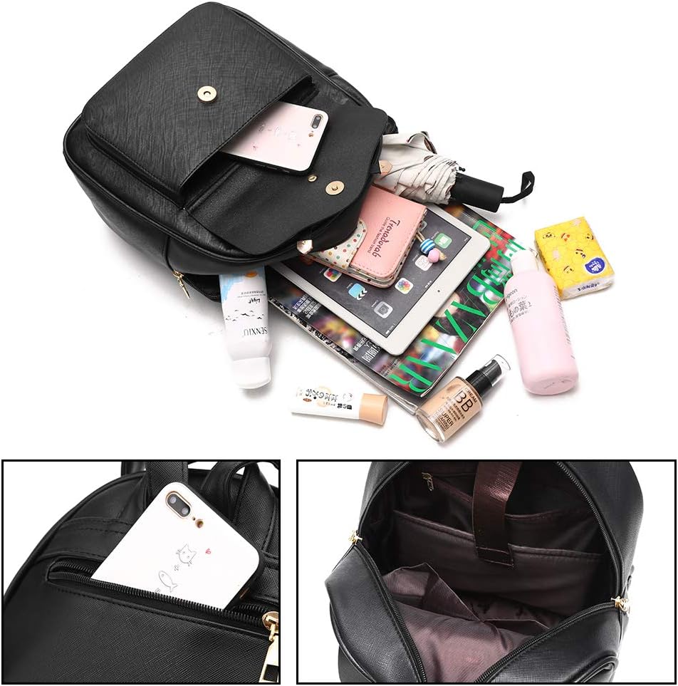 I IHAYNER Girls Bowknot 3-Pieces Fahsion Leather Backpack Backpack Purse for ...