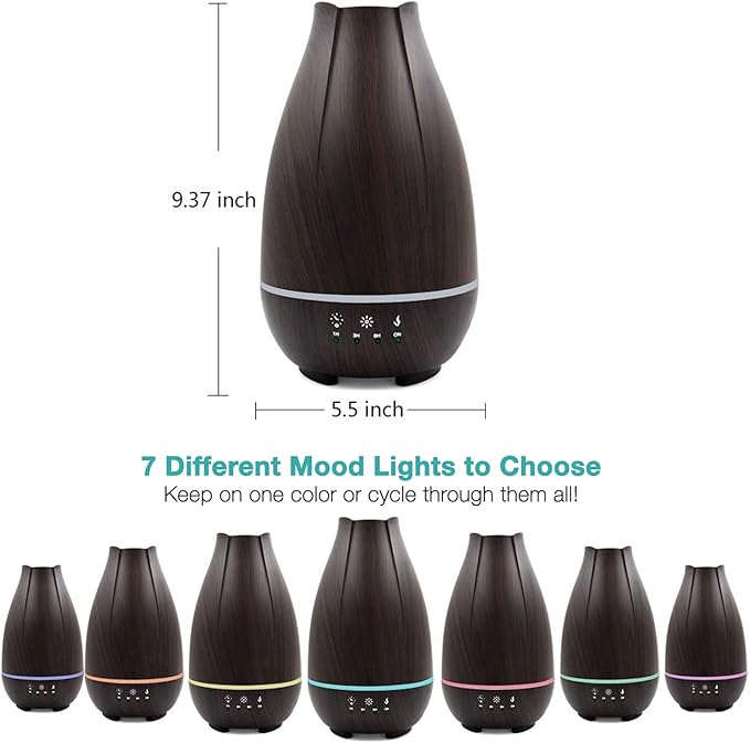 HealthSmart Essential Oil Diffuser, Cool Mist Humidifier and Aromatherapy (Pack of 2)