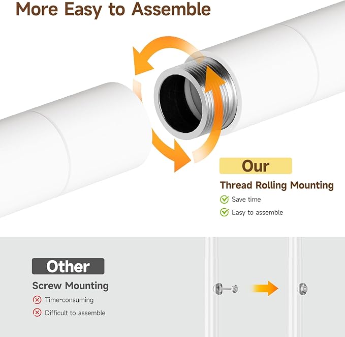 ONBRILL H3 Wall Mounted Closet System, Expandable Industrial Pipe Clothes Rack