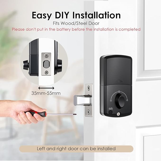 Smart Lock, Keyless Entry Door Lock, Password Mechanical Key 2 Unlocking