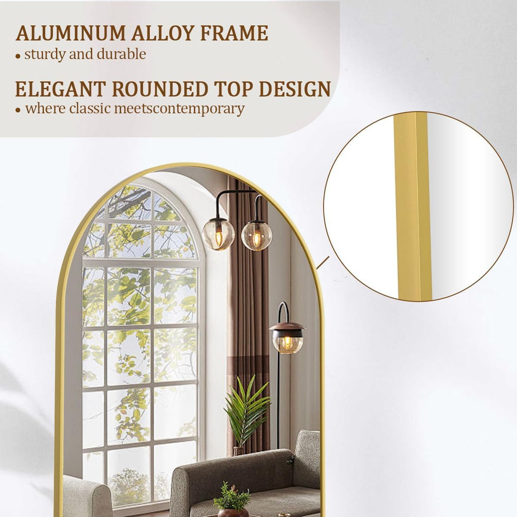 Koonmi 71x28 Arched Full Length Mirror, Floor Mirror with Stand