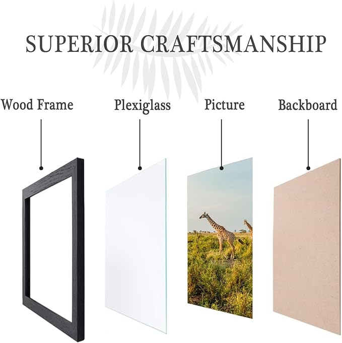 TKYGU 11x13 Picture Frame Set of 5, Wooden Frame 11x13 Wall Gallery Poster