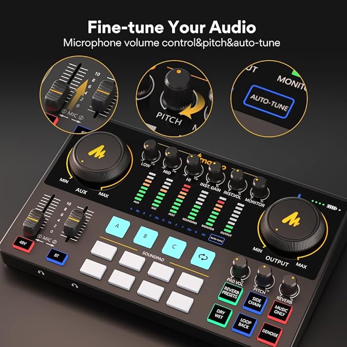MAONO Audio Interface, MaonoCaster 10-Channel Podcast mixer