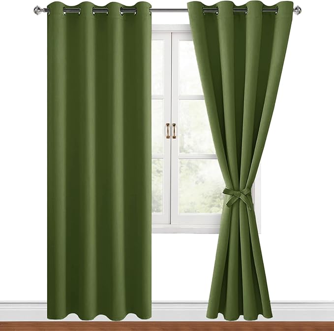 Hiasan Blackout Curtains for Bedroom, 52 x 84 Inches Long