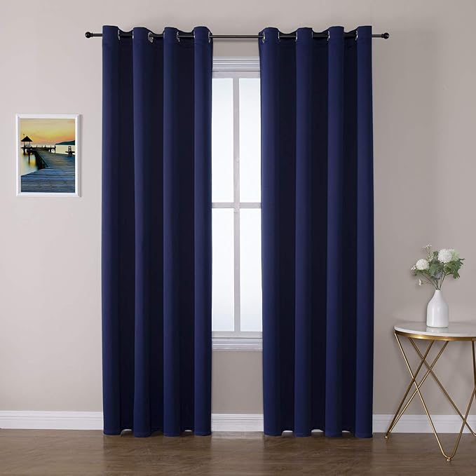ChrisDowa Blackout Curtains 80 Inches Long 2 Panels Set