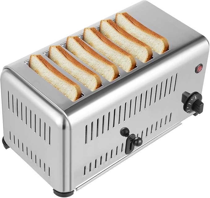 6 Slices Toaster, 1680W Commercial Bread Baking Machine