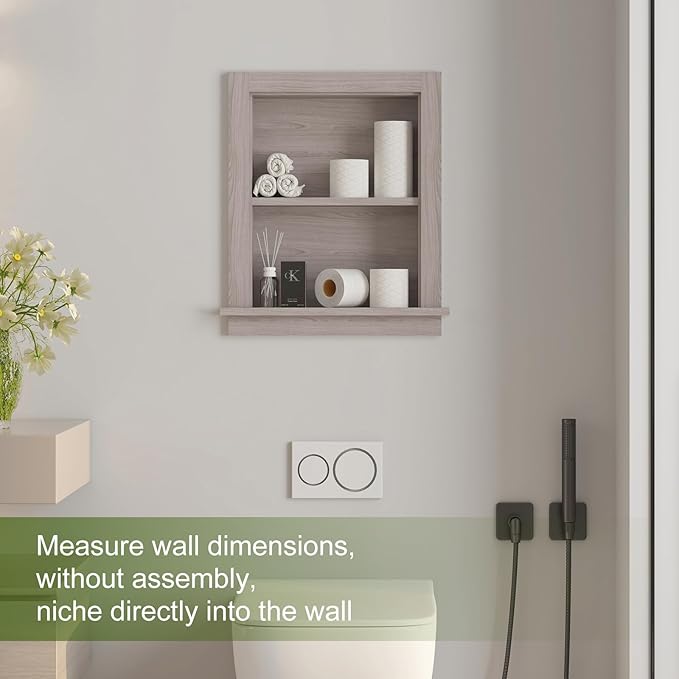 Recessed Medicine Cabinet, Fully Assembled Recessed Wall Niche, Waterproof in