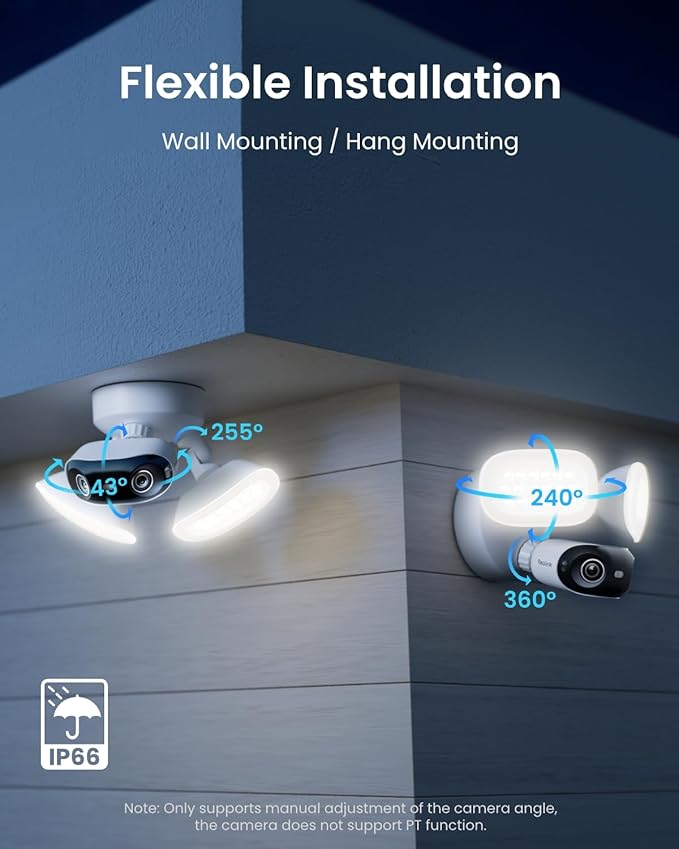 REOLINK Elite Pro Floodlight PoE, 16MP Dual Lens PoE Security Camera