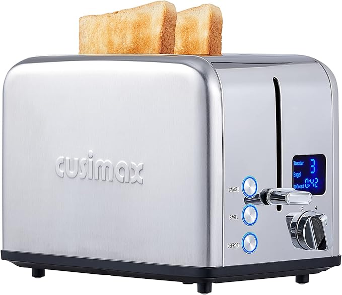 CUSIMAX Stainless Steel 2 Slice Toaster