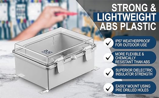 Co. ABS Waterproof IP67 Hinged Electronics Box (4 Pack)