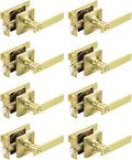 Mengico 8 Pack Gold Privacy Lever Door Handle Interior