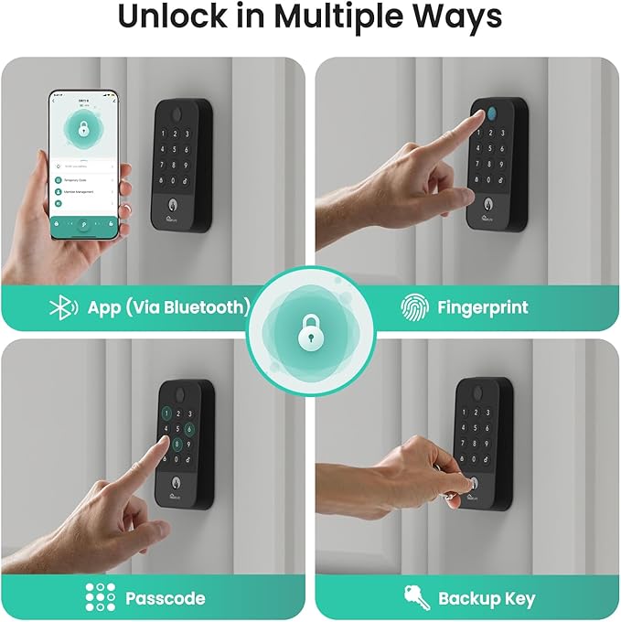 TREATLIFE Smart Door Lock with WiFi Bluetooth Gateway, Keyless Entry Door Lock