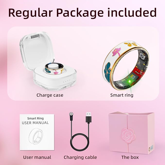 Smart Ring Health Tracker, Men & Women, Featuring a Heart Rate Monitor