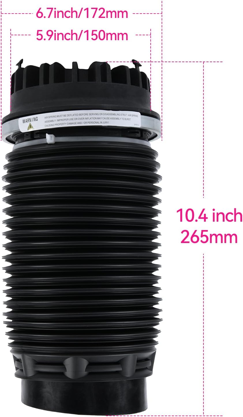 rear air spring suspension bag, compatible with ram, view 9